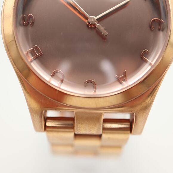 Marc Jacobs Henry Rose Gold 36mm Mirror Womens Watch 6" Bracelet w New Battery - Picture 7 of 11